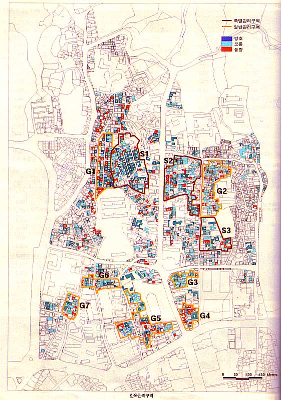Map showing Hanok Protection Areas (2001)