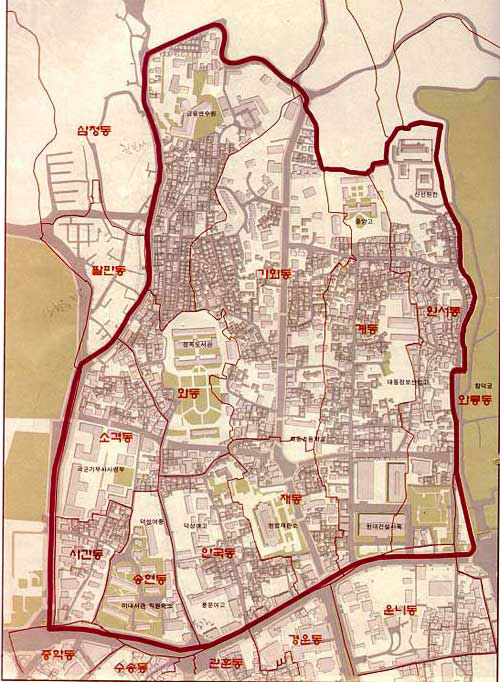 Map of Bukchon 계획의 범위 
